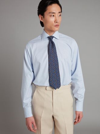 Oliver Brown City Shirt - Puppytooth Sky Blue