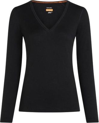 Icebreaker Merino 200 Oasis L/S V Neck Merinounterw&auml;sche f&uuml;r Damen | schwarz