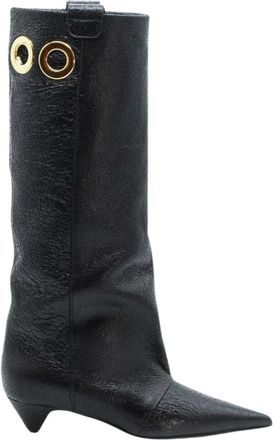 Lella Baldi Stivale Tubolare - Dames - Hoge Laarzen - Zwart - 38 EU - Leer - Schoenen