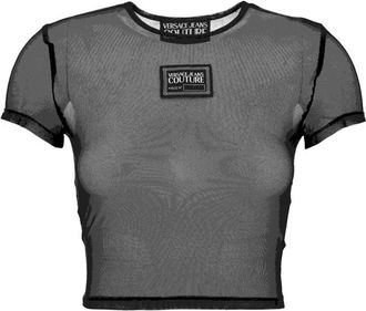 Versace Jeans Couture Stijlvolle T-shirts en Polos - Dames - T-shirts - Zwart - XS - Tops
