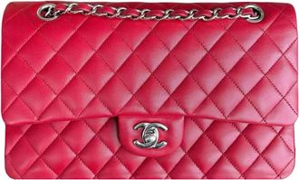 Chanel Red Quilted Lambskin Medium Classic Double Flap Bag