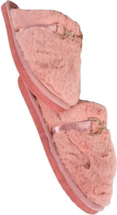 Ikrush Faux Fur Slip-on Slippers With Gold Chain Detailcasual Low Ankle Regular