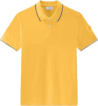 Woolrich Casual polo shirt met contrasterende strepen - Heren - Polos - Geel - S - Katoen - Tops