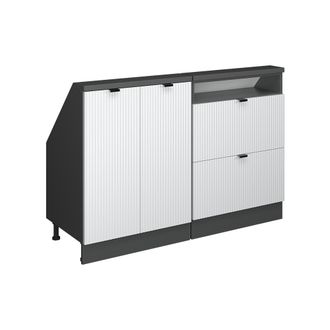 Vicco Conjunto De Armarios Para Techo Inclinado Rion, Ondulaci&oacute;n Blanca, 120 Cm Lote De 2, Vicco