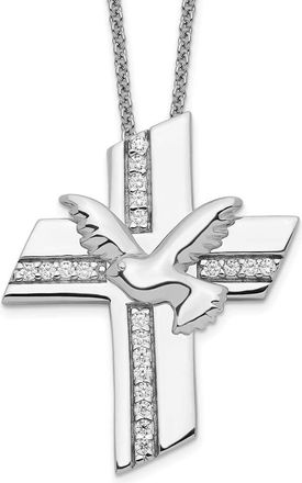 Diamond2Deal Sterling Silver Cubic Zirconia Confirmation Blessings Necklace