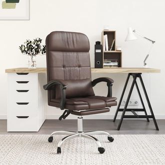 vidaXL Furniture Limited - Silla De Oficina Reclinable Masaje Cuero