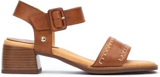 Pikolinos Comfortabele damessandaal - bruin - Dames - Sandalen met hakken - Bruin - 36 EU - Leer - Schoenen
