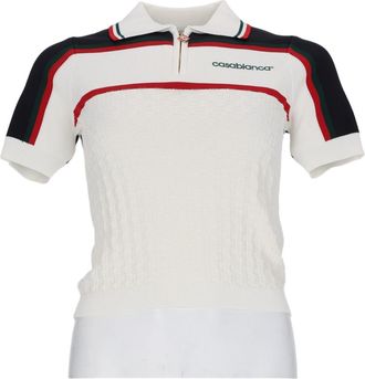 Casablanca Tennis Color-Blocked Viscose-Blend Polo Shirt