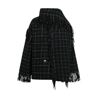 Toteme Chaqueta con bufanda de flecos - Jackets - Mujer - Negro - S