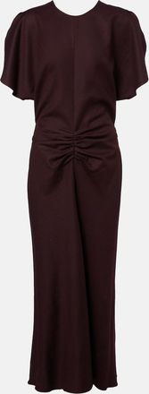 Victoria Beckham Bela gathered virgin wool midi dress