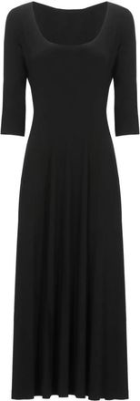 Norma Kamali Uitlopende Midi Jurk - Dames - Casual kleedjes - Zwart - XS - Polyester - Kleedjes