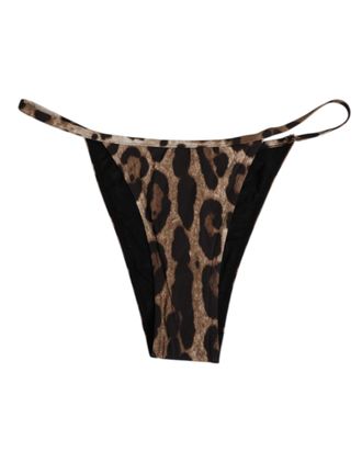 Dolce & Gabbana Womens Brown Leopard Triangle Tanga Panty Underwear 25+pa Clothing