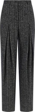 Dolce & Gabbana Grey Striped Wool Pants