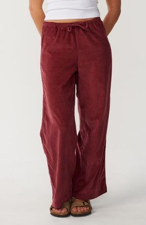 Rip Curl Keepsakes Corduroy Wide Leg Drawstring Pants in Dark Plum at Nordstrom, Size Xx-Small