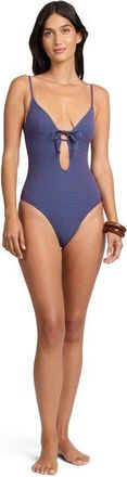Onia Soleil Tie Front One-Piece in Purple Multi at Nordstrom, Size X-Small