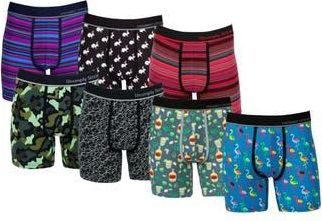 Unsimply Stitched 7-Pack Assorted Stretch Cotton Boxer Briefs in Black Red Purple at Nordstrom Rack, Size Xx-Large