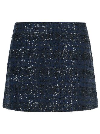 Rotate Dark Blue Polyester Miniskirt