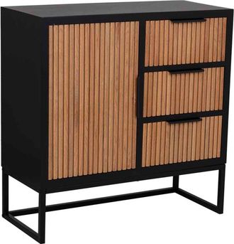 Wanderlust Deco Wanderlust Deco - Aparador 1 Puerta Y 3 Cajones De Madera Y Metal 80x34x80h Cm