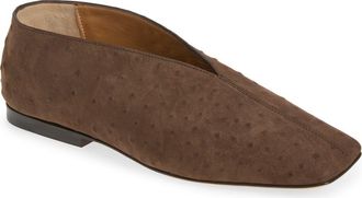 Mansur Gavriel Square Toe Flat in Ebony at Nordstrom, Size 39.5