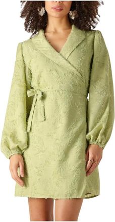 Notre-V Kleedjes, Dames, Groen, M, Groene Mini Jurk Charm