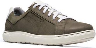 Clarks Mapstone Tie Sneaker in Olive Nubuck at Nordstrom Rack, Size 10.5