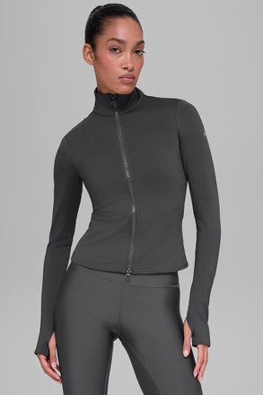 Alo | Airlift Winter Warm Radiant Full-Zip Jacket in Anthracite Grey, Size: Medium