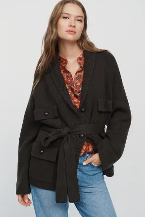 The Great. Commander Wool Blend Riding Cardigan