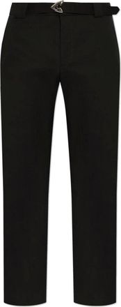 Alexander McQueen Black Cotton Belted Trousers