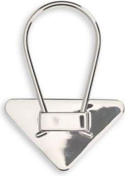 Prada Mens Black Stainless Steel Keychain Accessory