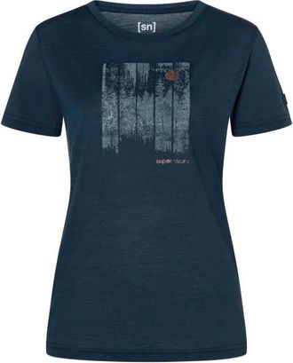 super.natural Wonder Wald Tee Merinoshirt f&uuml;r Damen | blau/ various