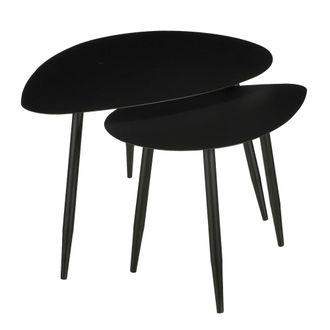 MiCa Decorations Juego de mesas auxiliares negro h47xb60xl80cm