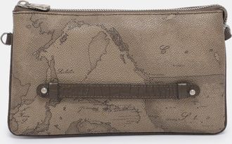 Alviero Martini 1A Classe Beige Coated Canvas Clutch