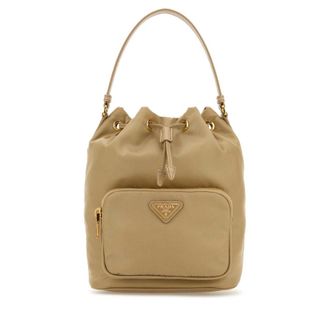 Prada Beige Re-Nylon Duet Bucket Bag