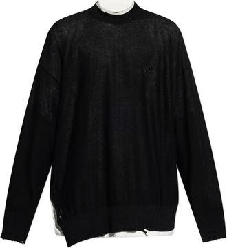 Balenciaga Truien & Vesten, Heren, Zwart, M, Katoen, Trui met een vintage effect