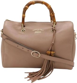 Gucci Pre-owned Handbags, female, Pink, Size: ONE SIZE Pre-owned Bamboo Shoulder Bag