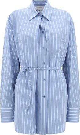 Sportmax Overhemden, Dames, Blauw, XS, Katoen, Firma Shirt