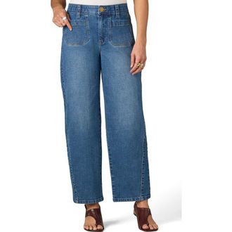 Wit & Wisdom Skyrise Relaxed Barrel Leg Jeans in Mid Blue at Nordstrom, Size 16