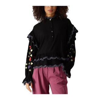 Harper & Yve Overhemden, Dames, Zwart, M, Elegante Joan-Ls Zwarte Blouse