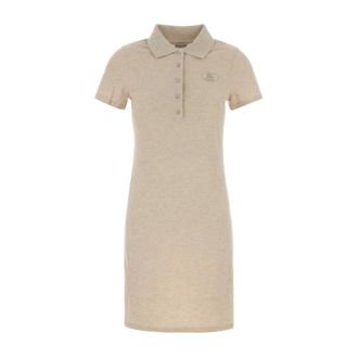 Burberry Melange Sand Piquet Polo Dress - female - Burberry - Shirt Dresses - Beige - XS - Dresses