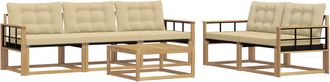 vidaXL Conjunto De Sof&aacute;s De Exterior 6 Uds. Y Beige Vidaxl