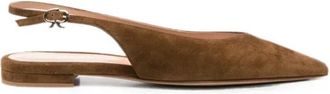 Gianvito Rossi Flat Sandalen - Dames - Ballerinas - Bruin - 37 1/2 EU - Schoenen