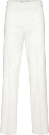 Philipp Plein Broeken, Heren, Wit, 3Xl, Katoen, Flat-front Wide Broeken