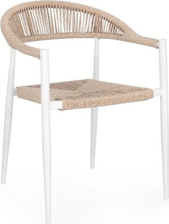 BIZZOTTO Silla en aluminio y fibra sintética color blanco/beige