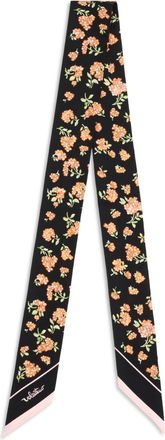 Valentino Garavani Womens Silk Scarf Mazzetto Coriandolo Multicolour Black-Pink-Green-White-Pink Black/pink-green/white/pink Scarfs
