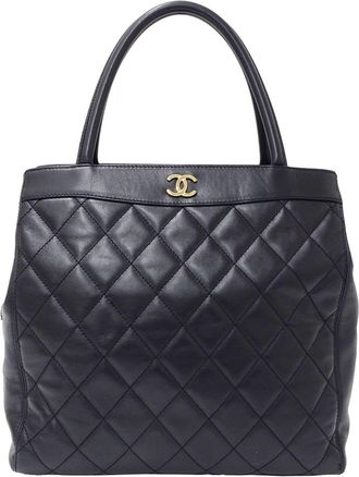 Chanel Black Leather Tote Bag (Pre-Owned)