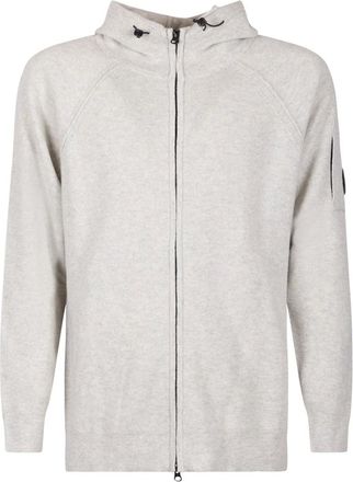C.P. Company C.p. Company, Truien & Vesten, Heren, Beige, XL, Gebreide hoodie met ritssluiting