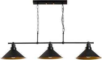 Vente-Unique Lampadario industriale 3 abat-jour L. 108 x H. 55 cm in Metallo Nero - SIVANI