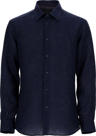 HUGO BOSS L-Hays-Kentw-C Long-Sleeve Tailored Linen Shirt