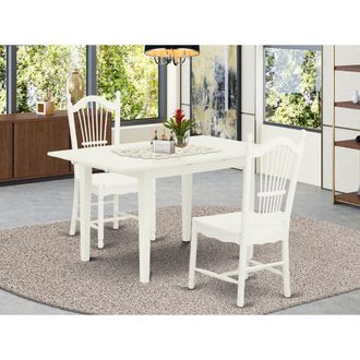 East West Furniture Dining Table- Dining Chairs, NODO3-LWH-W