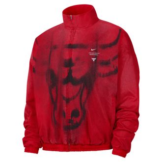 Nike Chicago Bulls Nike Mens Standard Issue Woven Basketball Jacket in Red | II3931-657